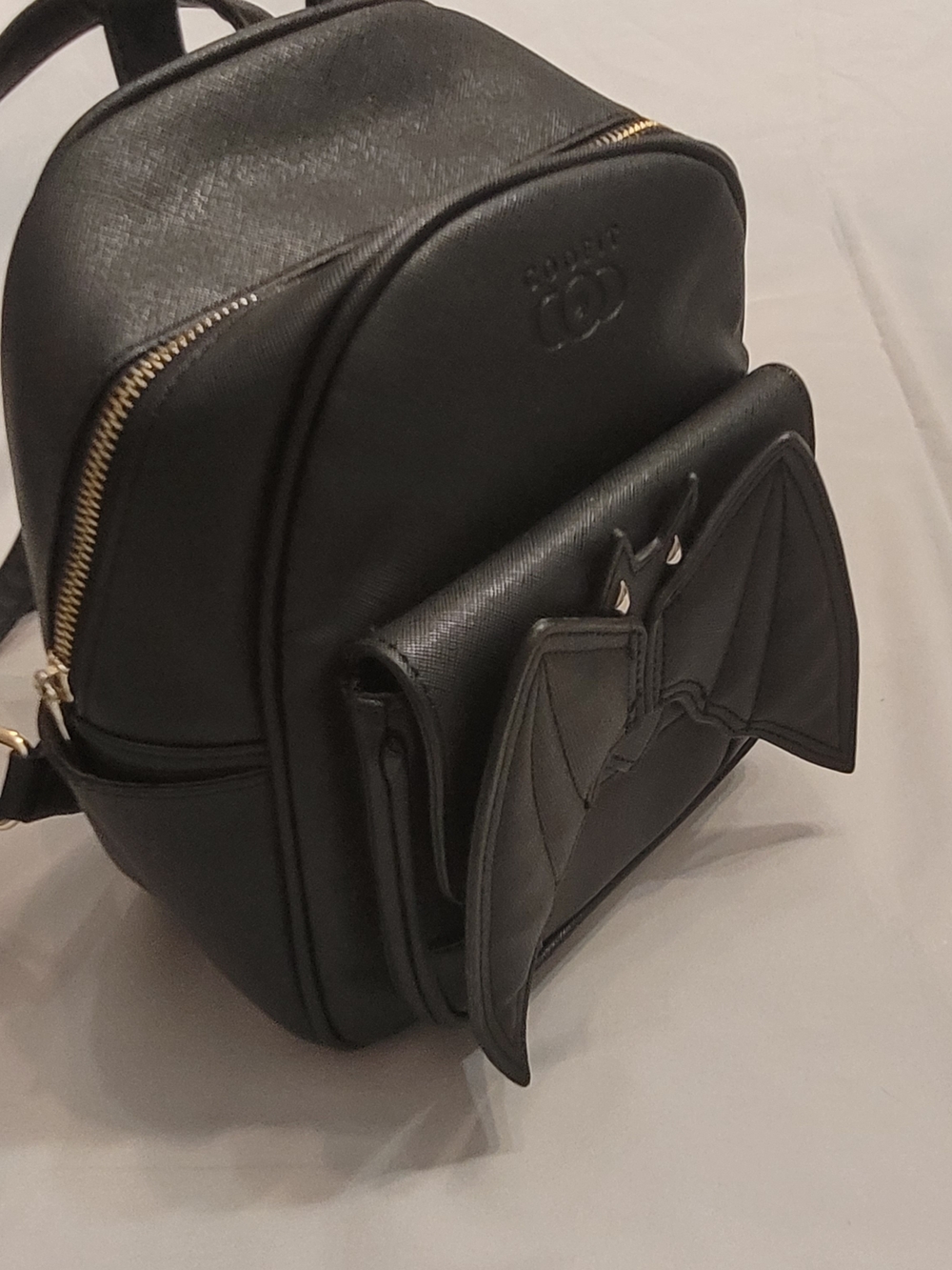 Coofit Gothic Bat Backpack Black Faux Leather Witchy Goth